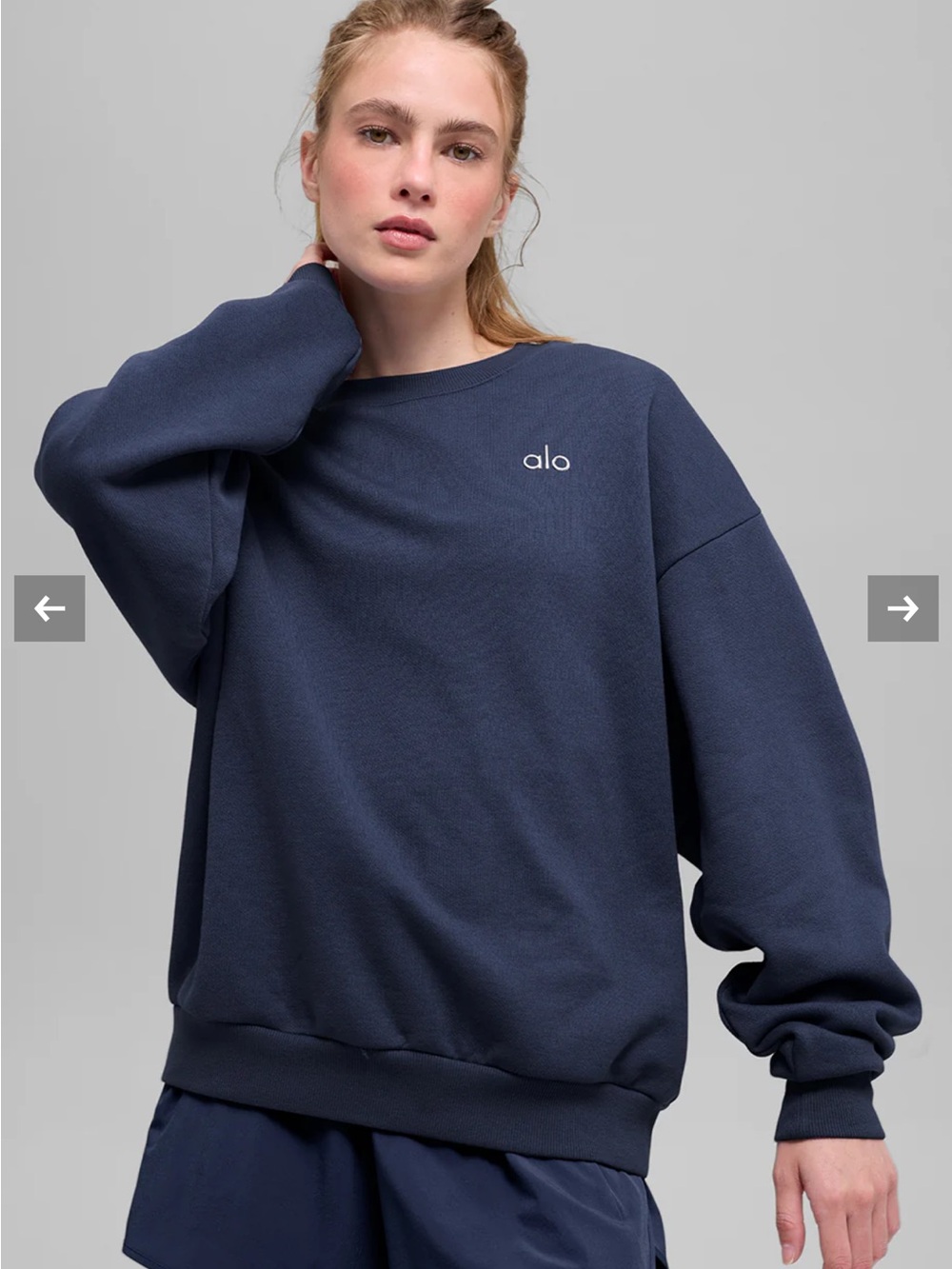 ALO Yoga Accolade Crewneck Sweatshirt Navy
